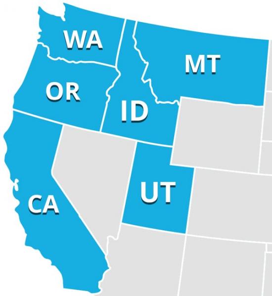 Map of licensed states for Benchmark Construction in the Northwest and Beyond